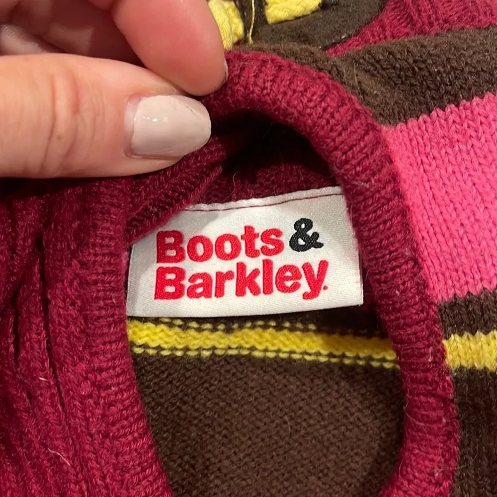 Maroon/Pink Striped Pet Sweater by Boots & Barkley